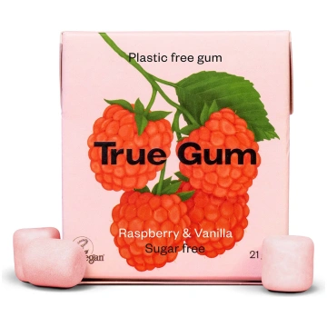 True Gum košļājamā gumija bez cukura, Avenes & Van