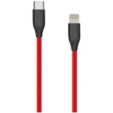 Silicone Cable USB Type C- Lightning, 2m (red) CA9