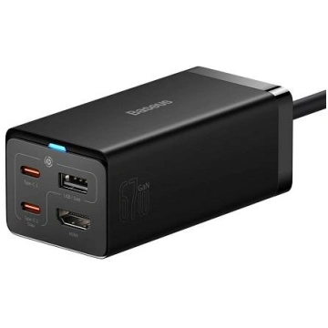 Lādētājs BASEUS GaN 2x USB-C, USB-A, HDMI 4K, 67W,