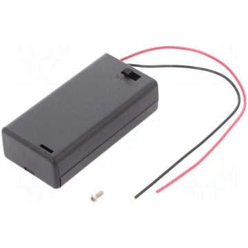 Holder | AA,R6 | Batt.no: 2 | cables | black | wit