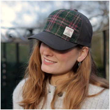 Harris Tweed Ladies Baseball Cap Glen Appin of Sco