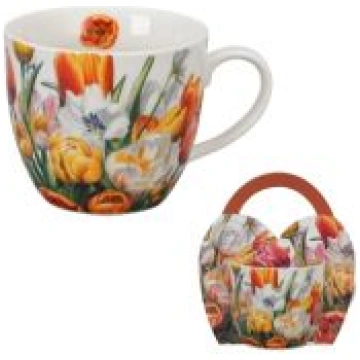 Krūze papīra apvalkā "Tulpes", TULIPS IN SLEEVE