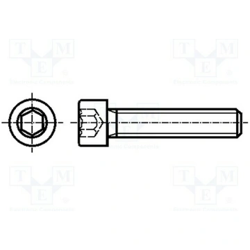 Screw; M2x4; 0.4; Head: cheese head; hex key; HEX 