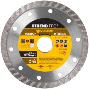 Dimanta griešanas disks 125 mm Strend Pro, Turbo +