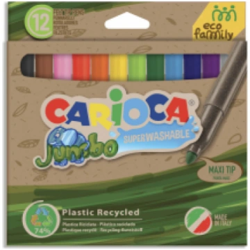 Flomasteri CARIOCA Jumbo EcoFamily, 12 krāsas 200-