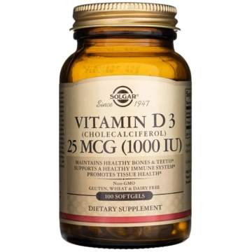 Solgar D3 vitamīns 25 mikrogrami (1000 SV) - 100 m