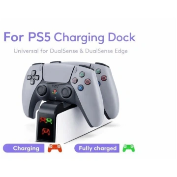 DualSense PS5 divu kontrolieru lādētājs ar LED ind