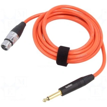 Cable | Jack 6,3mm 2pin plug,XLR female 3pin | 3m 