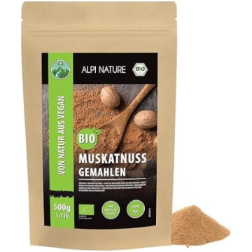 Alpi Nature muskatrieksts, malts, bioloģisks, 500