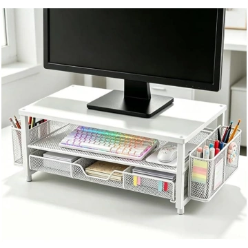 Monitor Stand Desk Organiser with Drawer & 2 Pen H