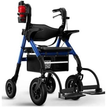 Rollator ratiņkrēsls 2-in-1 staigāšanas palīglīdze