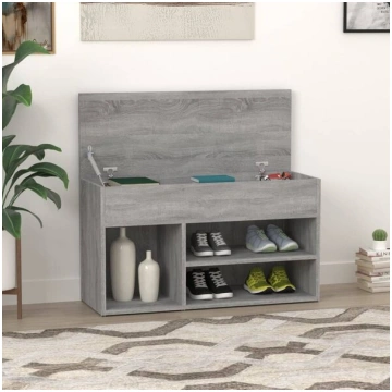 vidaXL apavu plaukts, pelēks, 80x30x45 cm, inženie