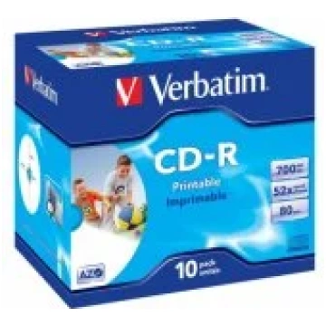 Verbatim Printable CD-R 80min/ 700MB x52 Cake Box 
