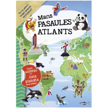Mans pasaules atlants. Daudz uzlīmju un liels plak
