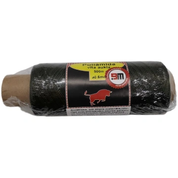 Poliamīda aukla Bau-Mart vīta, 0.6 mm, 500 m, haki