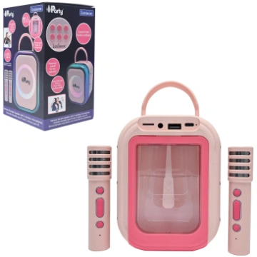Lexibook - Pink Bluetooth karaoke with 2 wireless 