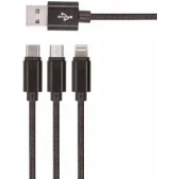 Setty 3in1 cable USB - Lightning+USB-C+microUSB 2A