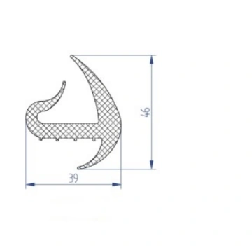 T Gs EPDM profils 46x39mm