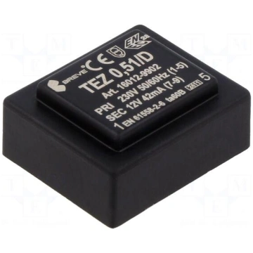 Transformer: encapsulated | 0.5VA | 230VAC | 12V |