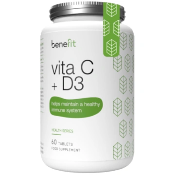 Vitamīns C + D3 - 60 tabletes Benefit