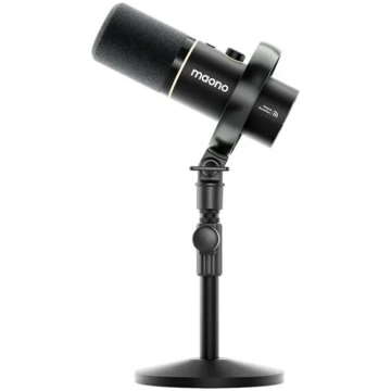 Dinamiskais mikrofons MAONO PD200W (melns) — rokā 