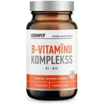 B vitamīnu komplekss (B1-B12), Iconfit, 90 kapsula