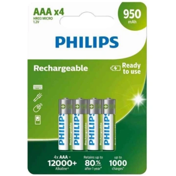 Baterija Philips AAA lādējama 4gb