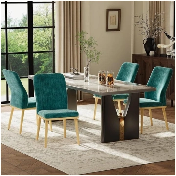 COLAMY Upholstered Kitchen Chairs, Set of 4, Moder