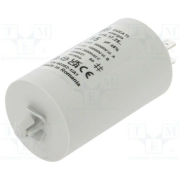 Capacitor: polypropylene; motors, run; 15uF; 425VA