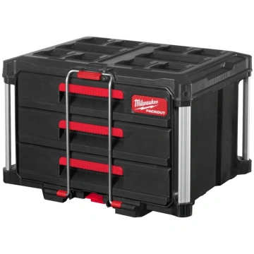 Milwaukee PACKOUT piederumu kaste ar 3 atvilknēm, 