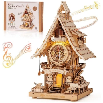 Robotime Puzzle 3D koka pulksteņrādis ar kukaini p