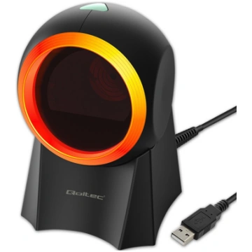 Qoltec Wired desktop barcode scanner 1D, 2D | 5085