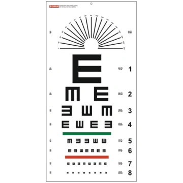 “E” redzes pārbaudes tabula. 6 m. 28x56 cm Santaks