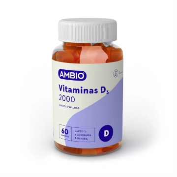AMBIO vitamīns D3 2000, 60 gumiji Limedika