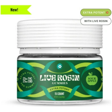 Live Rosin Extra Potent THC Sour Gummies Canvast S