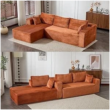 PixelPilot Corner Sofa L-Shape Sofa with 3 Cushion