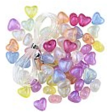 Pērlītes rokdarbiem "Heart" akrila, luminiscējošas