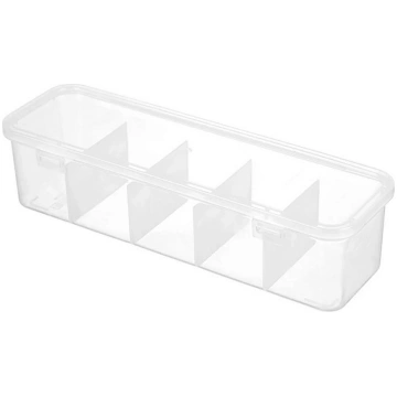 Kabeļu organizators ar 5 nodalījumiem, caurspīdīgs