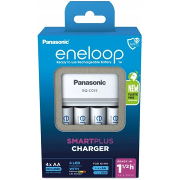 Panasonic Eneloop Smartplus Baterijas Lādētājs + 4