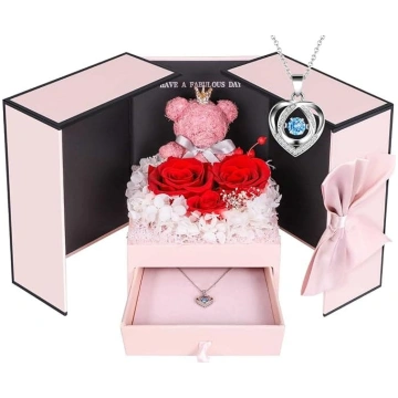 ADDWel Eternal Rose ar sieviešu sirds kaklarota 92