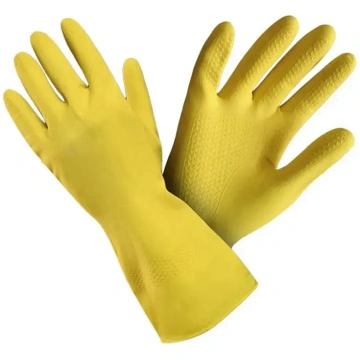 VITAMEDA Rubber gloves, size L (9), in yellow 400-