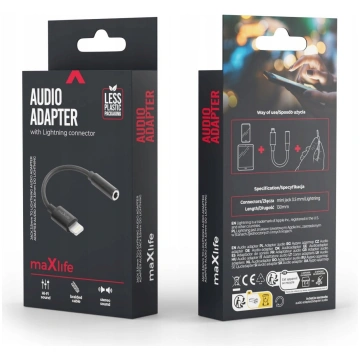 TelForceOne Maxlife adapter audio MXJL-02 jack 3 5