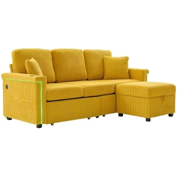 DRIXNO Corner Sofa with Sleep Function, L-Shaped S
