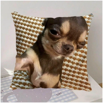 Chihuahua Abstract Funny Pillow Cover, Cute Pet De