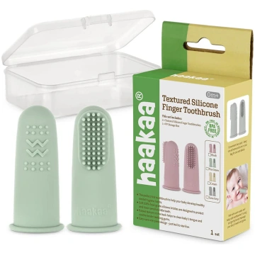 Bibs Pirkstu zobu birste Haaka Silicone Finger Too