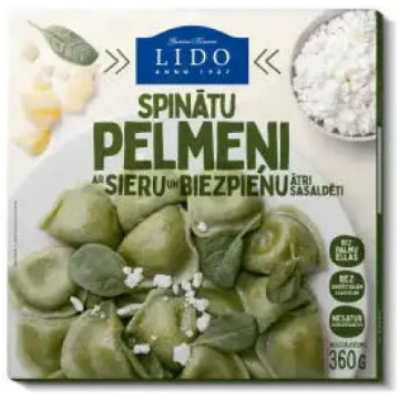 Pelmeņi Lido spinātu ar biezpienu un sieru 360g