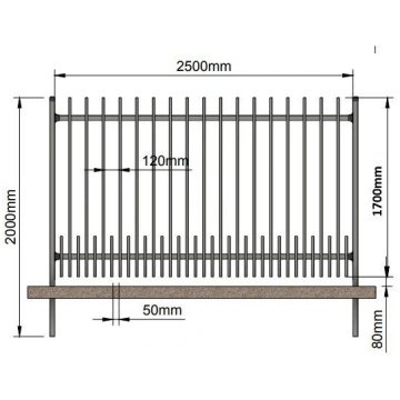 TB Fence žoga posms MODEL.2, L2500 x H1700, Karsti