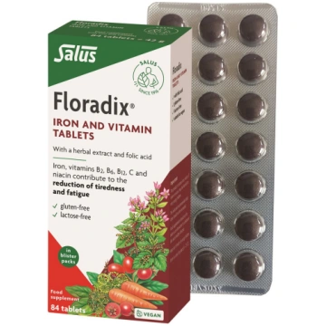 FLORADIX, DZELZES TABLETES, 84 TABLETES Salus