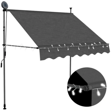 vidaXL izvelkama markīze ar LED, manuāla, 100 cm, 