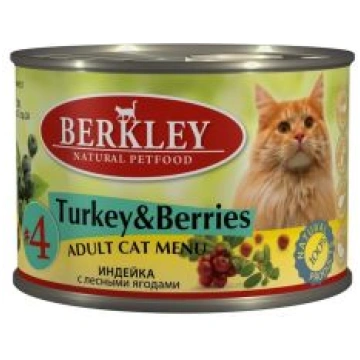 Berkley Cat Turkey&Berries konservi kaķiem ar tīta